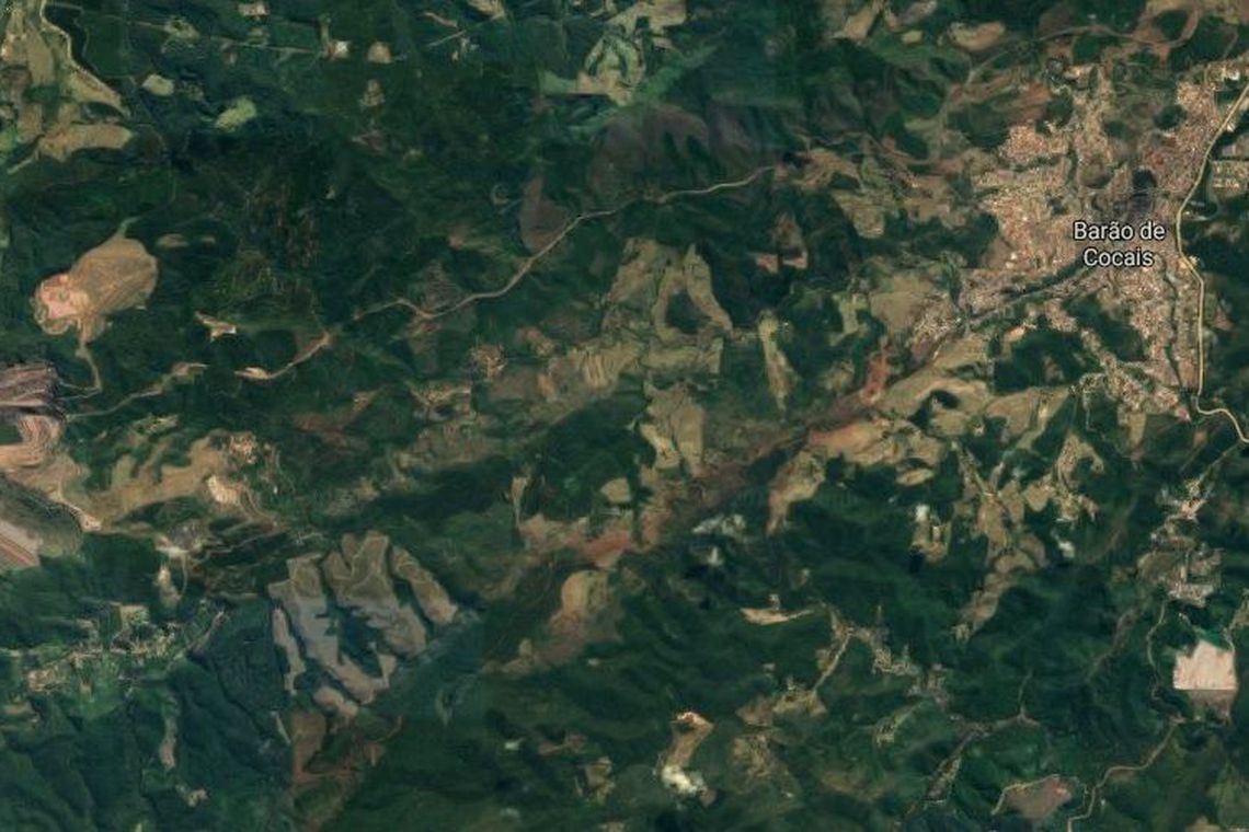 Parte do talude de mina da Vale se desprende em Barão de Cocais Reprodução Google Maps