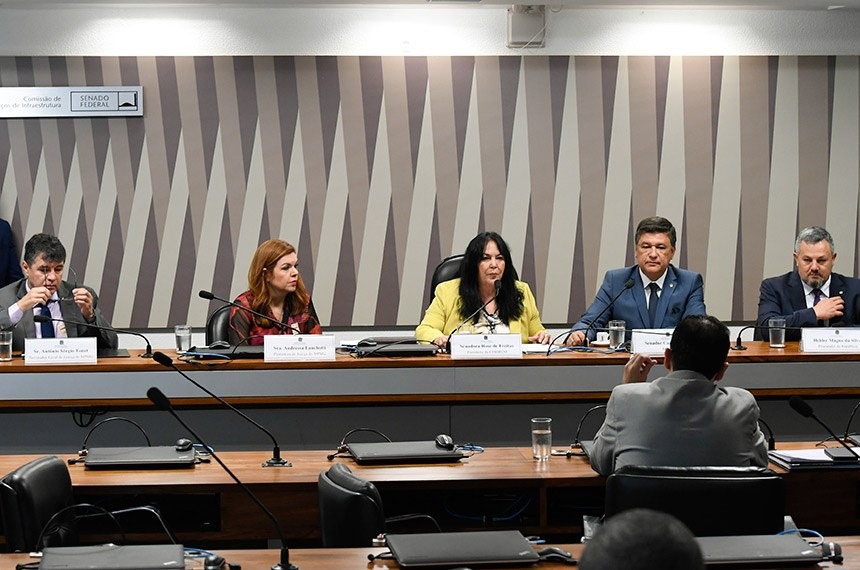 Brumadinho: há provas para incriminar Vale e funcionários, diz Ministério Público Os senadores Rose de Freitas (C) e Carlos Viana (2º à dir.) comandam reunião da CPI de Brumadinho com Antônio Tonet, Andressa Lanchotti e Helder Magno da Silva