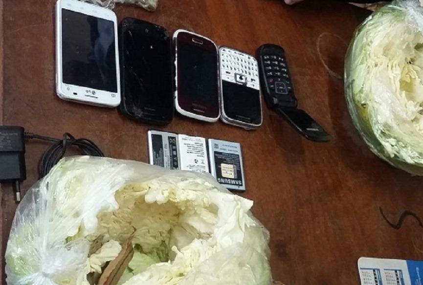 Mulher é presa com repolhos recheados com celulares ao tentar entrar em presídio