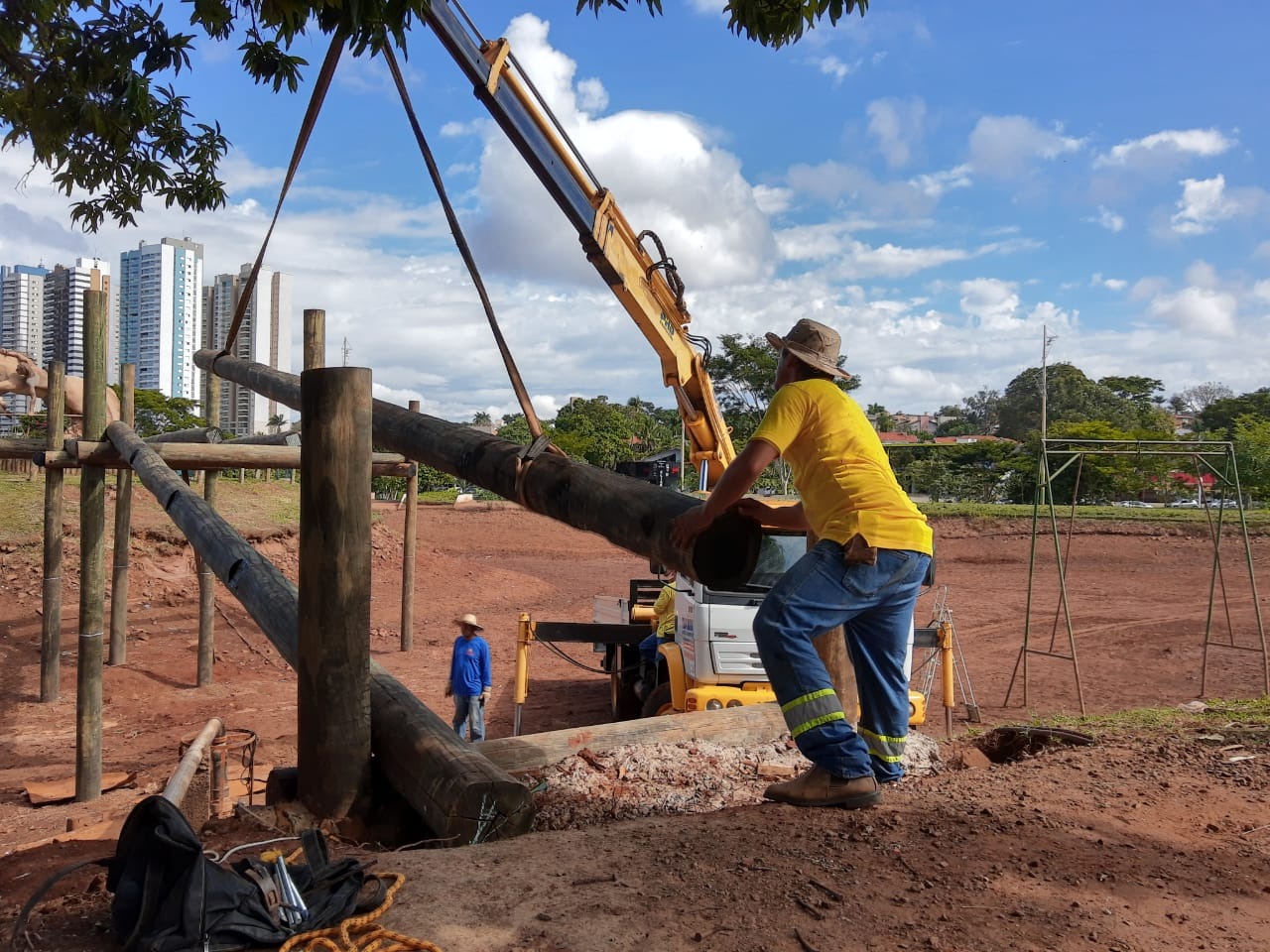 Obras de passarela no monumento do Cavaleiro Guaicuru são retomadas Divulgação