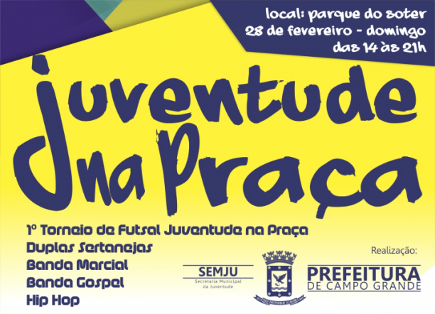 Prefeitura promove neste domingo 13 a 3ª Edição do Projeto Juventude na Praça