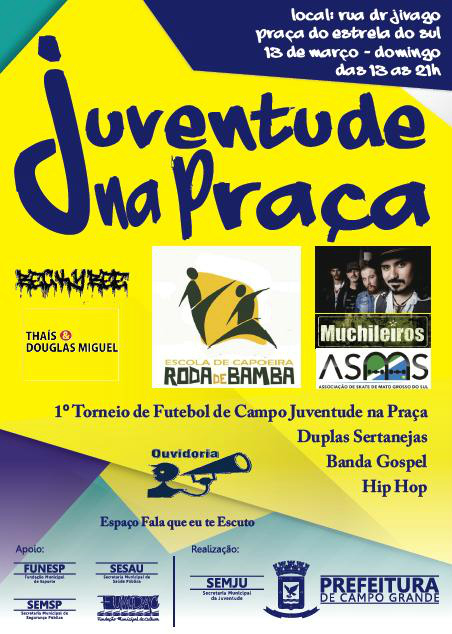 Prefeitura promove neste domingo 13 a 3ª Edição do Projeto Juventude na Praça