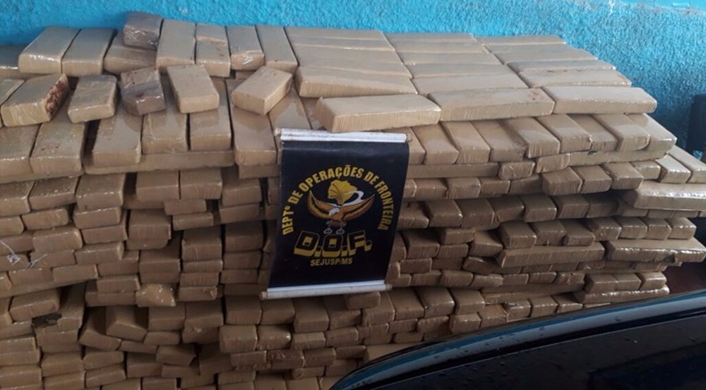 Droga apreendida com adolescente em carro furtado (Foto: DOF/Divulgação)