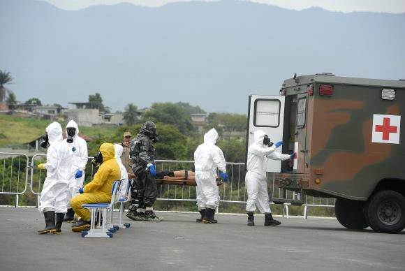 O Ministério da Defesa simula prática de incidentes em grandes eventos como parte das atividades de segurança dos Jogos Olímpicos e Paralímpicos Rio 2016Tânia Rêgo/Agência Brasil
