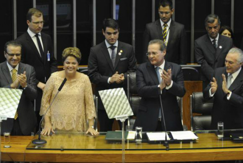 A presidenta Dilma Rousseff durante cerimônia de posse no Congresso Nacional Antonio Cruz/Agência Brasi