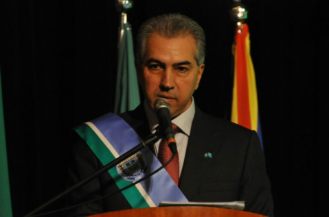 Azambuja durante discurso na posse dos secretários estaduais. (Foto: Alcides Neto)