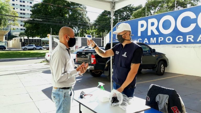 Procon Campo Grande está aferindo temperatura de consumidores Divulgação