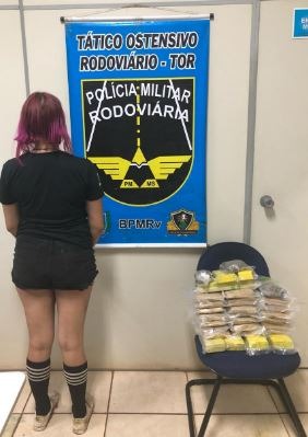 Mulher é presa com maconha e haxixe na MS 164 Divulgação