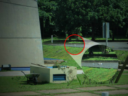 Artefato foi detonado no Centro de Convenções Rubens Gil de Camilo (Foto: Lucas Lourenço/G1 MS)