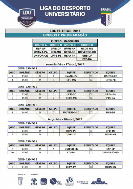 Campeonato universitário de futebol começa nesta segunda-feira Campeonato universitário de futebol começa nesta segunda-feira