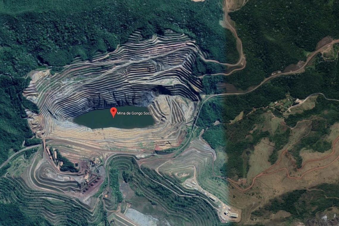 Barão de Cocais: Talude de mina se movimenta 42 centímetros por dia Reprodução Google Maps