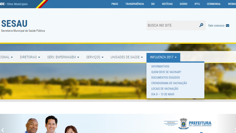 Vacinação conta a gripe começa hoje nas Unidades Básicas de Saúde da Capital Menu informativo