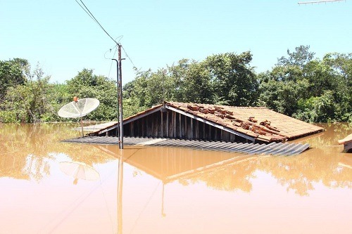 Sobem para 29 os municípios em situação de emergência em MS Região completamente alagada no Estado - Foto: Whatsapp/ Correio do Estado