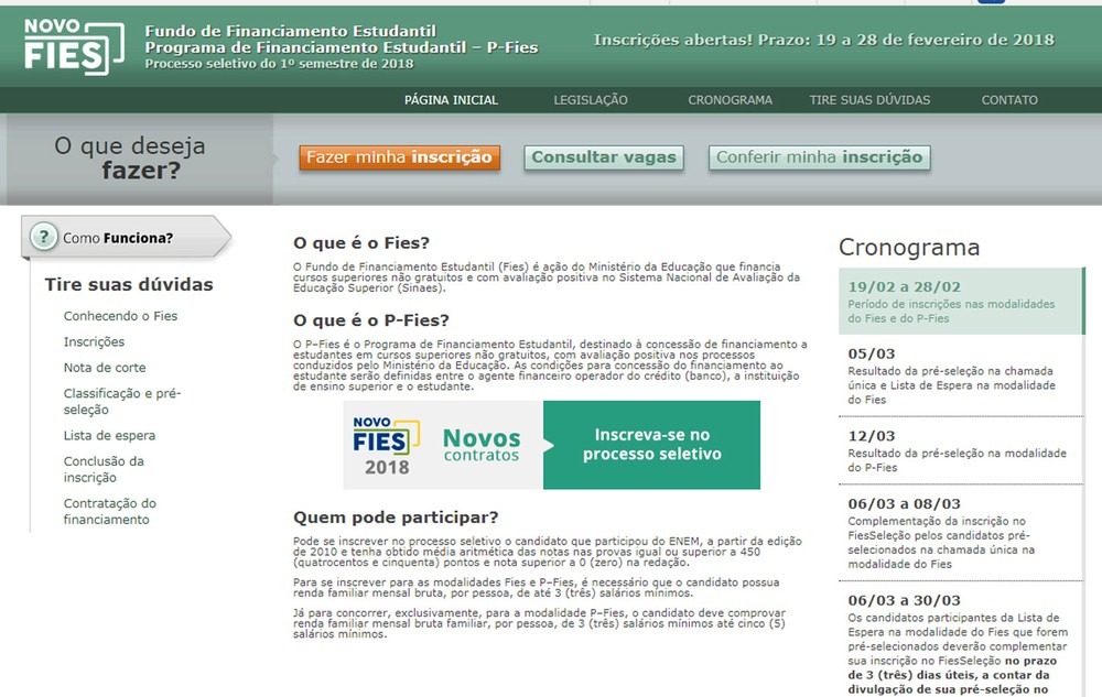 Fies prorroga inscrições até sexta-feira; veja como se inscrever Fies prorroga inscrições até sexta-feira; veja como se inscrever