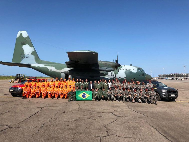 Aeronaves da FAB levaram a Moçambique mais de 20 toneladas de suprimentos e equipamentos, além de 40 militares da Força Nacional e dos Bombeiros de Minas Gerais para ajuda às vítimas do Ciclone Idai. - Divugação Força Aérea Brasileira
