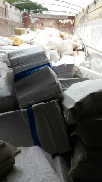 Carga de maconha apreendida, totalizando 7.040 quilos. Divulgação