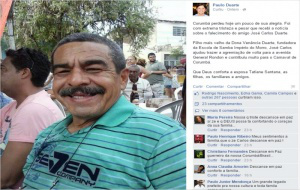 Em sua página pessoal, prefeito destacou a amizade e admiração que mantinha com 