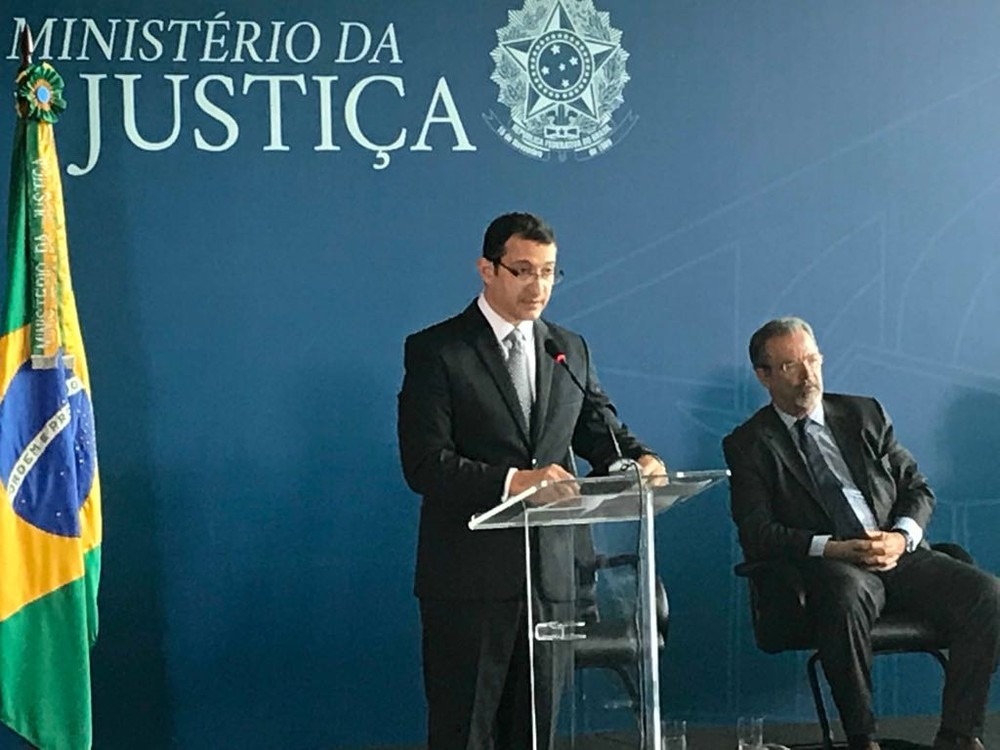 Galloro fez um discurso na solenidade de posse no MInistério da Justiça (Foto: Fernanda Calgaro/G1)