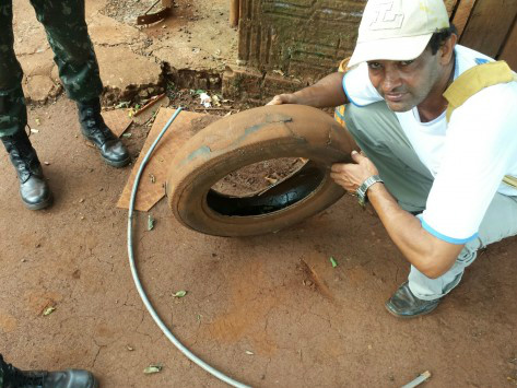 Prefeitura de Dourados e parceiros vistoriam imóveis e orienta sobre o combate ao mosquito Aedes aegypti (Foto:Divulgação)