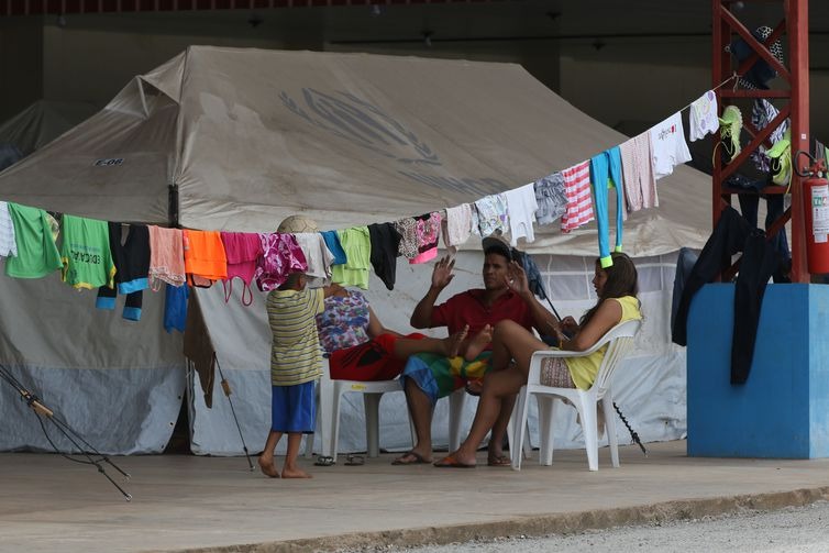 Acampamento de refugiados venezuelanos montado em Boa Vista - Antonio Cruz/Agência Brasil