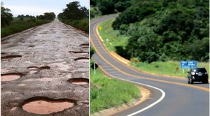 Investimento na MS-156 diminui tempo da viagem pela metade MS-156 (antes e depois) da restauração. Foto destaque: Daniel Túlio Munes / Chico Ribeiro