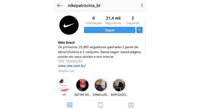 Perfis fakes criam promoções no Instagram para enganar seguidores Os perfis falsos são contas recém criadas que atraem seguidores com prêmios. Reprodução