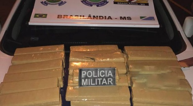 Paulista é preso em cidade do MS com 31 kg de maconha no carro