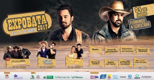 Caravina inaugura obras durante abertura oficial da Expobata 2017 Divulgação