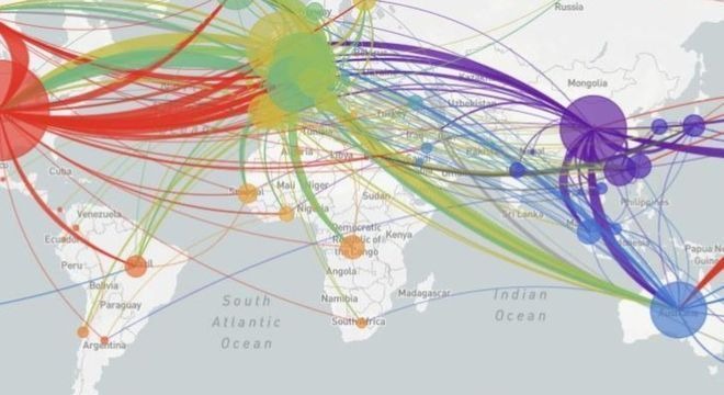 Site NextStrain apresenta mapeamento das variações genéticas do vírus e as conexões entre os casos ao redor do mundo
Reprodução