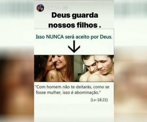 Jogador do Atlético-PR causa tumulto na internet com postagem contra gays Foto: Reprodução