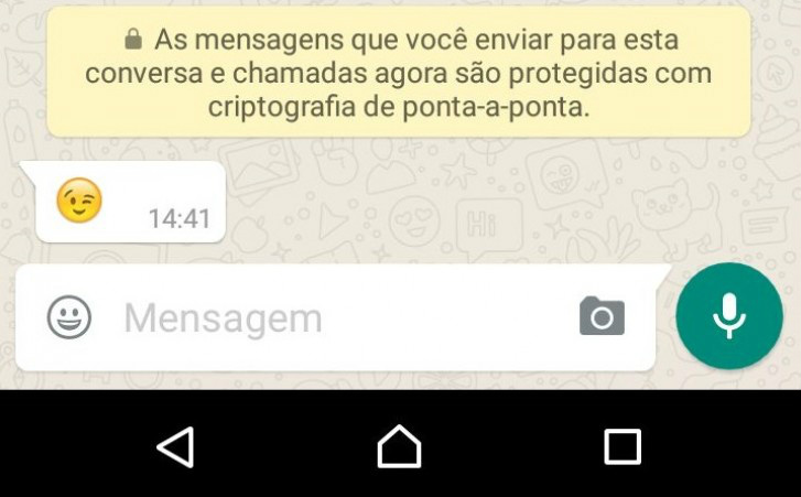 Creative Commons - CC BY 3.0 - Mensagem criptografada no WhatsApp (Foto:Reprodução)