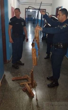 Escada artesanal utilizada na tentativa de fuga na Máxiama. PM/Divulgação