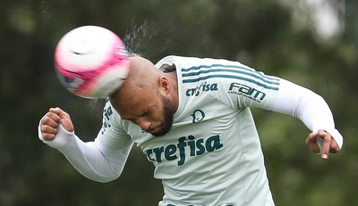 Clássico entre Palmeiras e São Paulo encerra penúltima rodada nesta quinta Felipe Melo em treino do Palmeiras - Foto: Cesar Greco/Ag Palmeiras/Divulgação