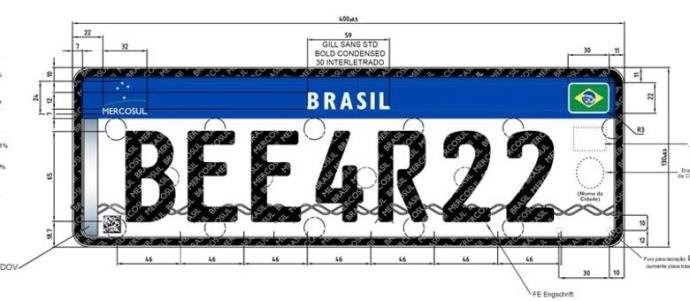 Novo modelo de placas de veículos começa a valer em 1º de setembro