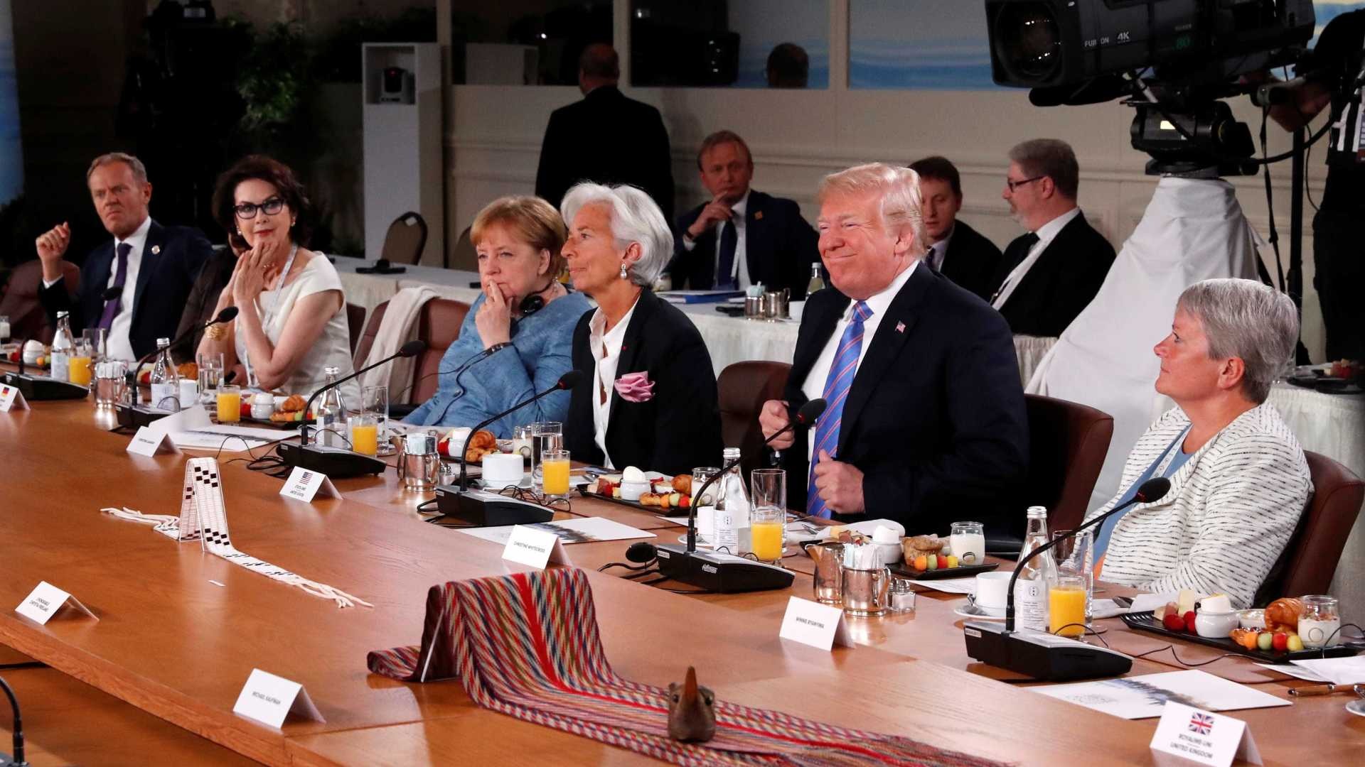 Trump defende livre-comércio em cúpula do G7 Leah Millis/Reuters