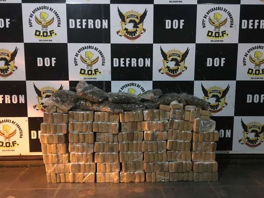 Dupla é presa com maconha e skunk na MS-164
