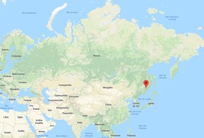 Brasileiro morador da Rússia não conhece Neymar e vive ambiente alheio à Copa Em vermelho, a marcação da região onde Ulyan mora na Rússia (Foto: Google)