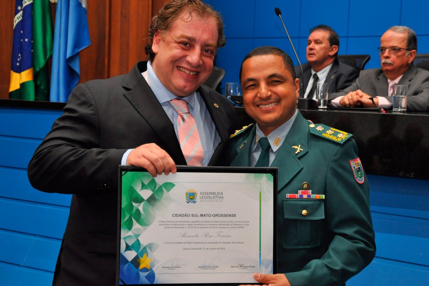 Chefe do Estado-Maior-Geral da PM é homenageado com título de Cidadão Sul-Mato-Grossense