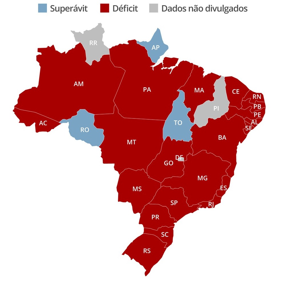 Apenas 3 de 24 estados têm Previdência no azul nos primeiros 4 meses de 2019 Foto: G1