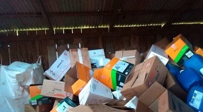 PMA autua produtor em R$ 3 mil por armazenamento ilegal de embalagens e agrotóxicos
