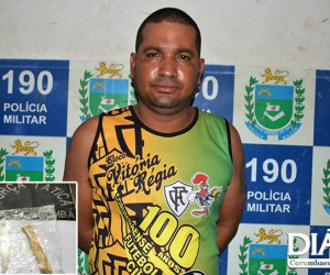 Jairo Vasques foi preso na tarde desta terça-feira; no detalhe faca usada para golpear Luciane 
(Foto: Anderson Gallo/Diário Corumbaense)