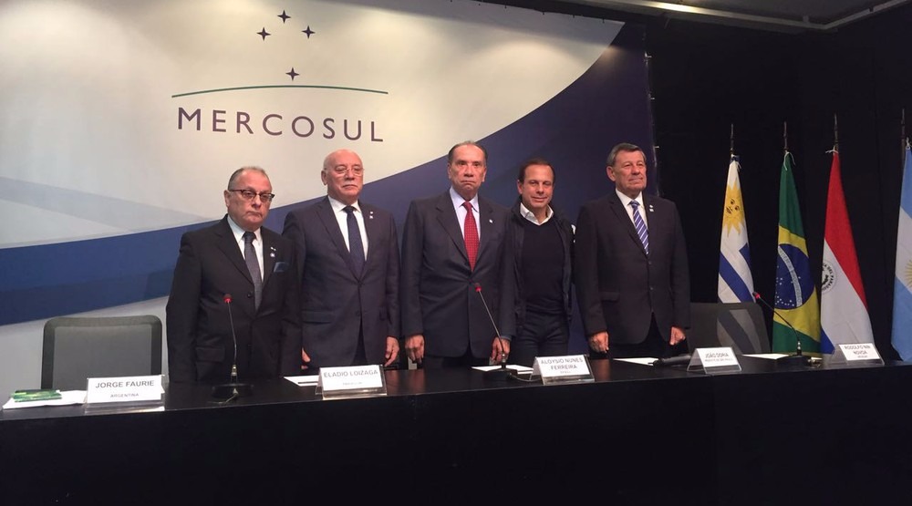 Mercosul suspende direitos políticos da Venezuela por 'ruptura da ordem democrática' Reunião em São Paulo decidiu suspender direitos políticos da Venezuela no Mercosul (Foto: Gabriela Bazzo)