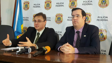 Delegado Cleo Mazzotti e o superintendente da CGU no Estado, José Paulo Barbieri - Foto: RENAN NUCCI/CORREIO DO ESTADO