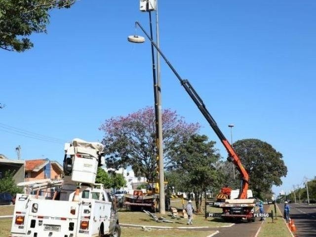 Instalação começou no dia 20, na Avenida Afonso Pena próximo ao Parque das Nações Indígenas (Divulgação/PMCG)