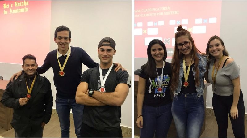Fisioterapia e Educação Física realizam Rei e Rainha de Anatomia e Ergonomia Rei da Anatomia e Rainha da Ergonomia com os alunos que conquistaram o segundo e o terceiro lugar