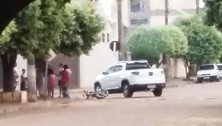 A motociclista sofreu ferimentos leves - Foto: WhatsApp/Jornal da Nova