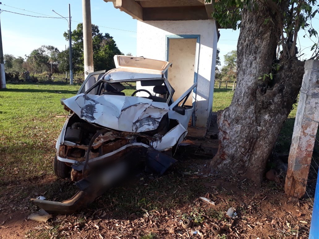 Motorista perde controle e capota veículo na MS-450 PM/Divulgação
