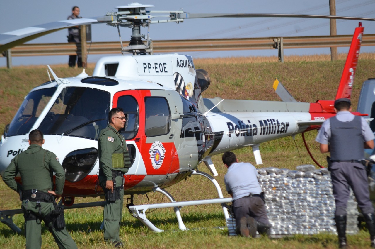Polícia paulista usa helicóptero para prender traficante de MS Foto: Divulgação/ PM