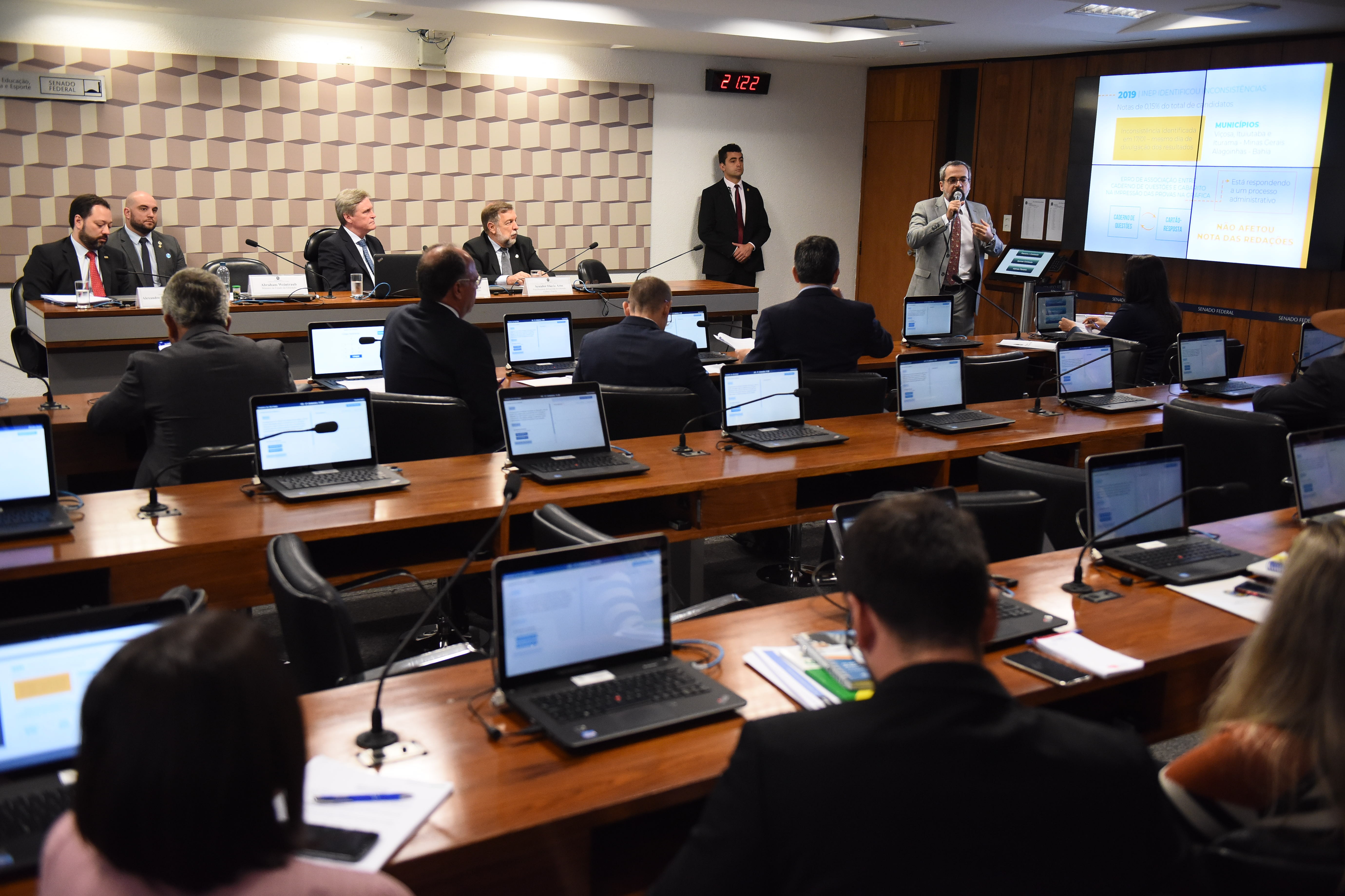 O ministro da Educação, Abraham Weintraub, participou nesta terça-feira, 11 de fevereiro, de audiência no Senado Federal (Foto: Luís Fortes/MEC)