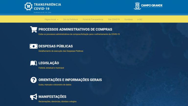 Prefeitura cria portal da transparência para ações de combate ao covid-19 Divulgação